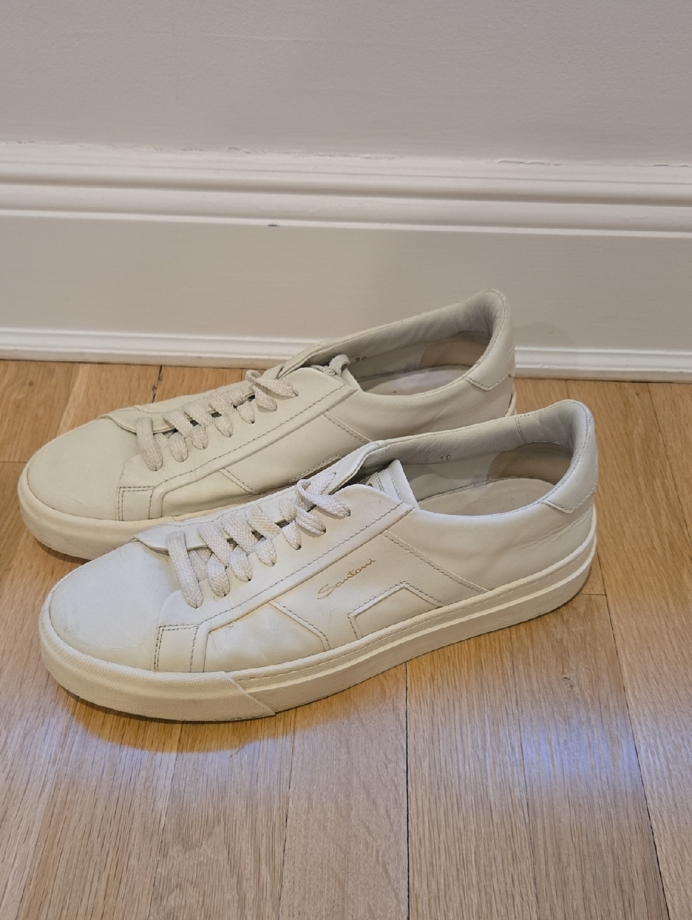Men's Santoni Casual Low-Top Sneakers in Off-White